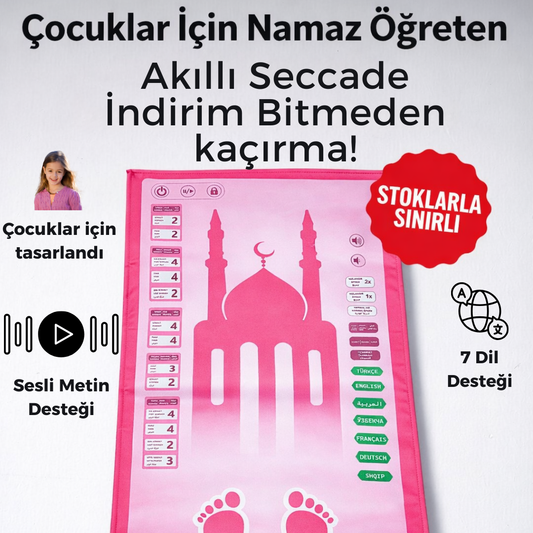 Çocuklar için Rehber Seccade (Pembe)